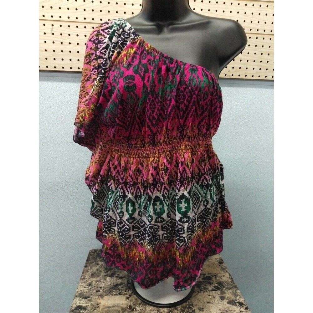 vanity Size Xl Off Shoulder Top Woman's All Over Print